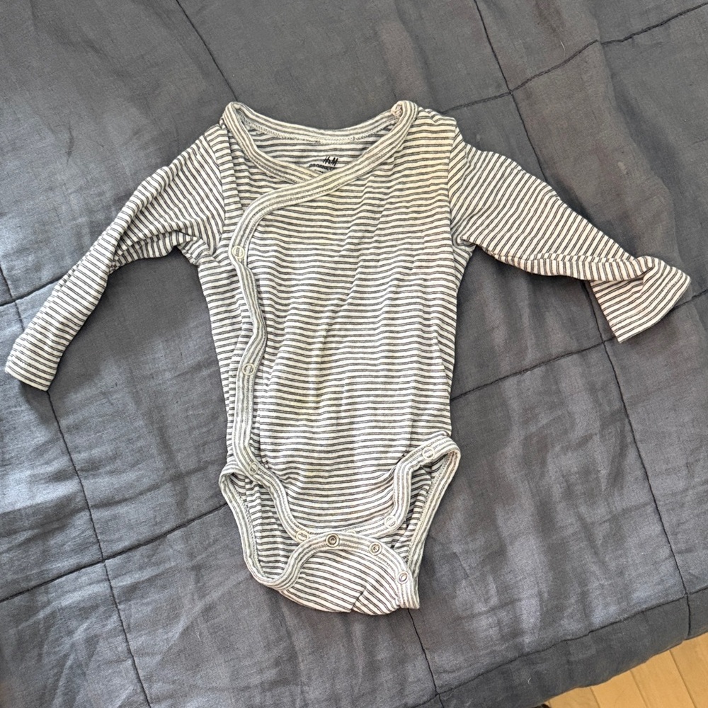 H&M Black and White Striped Kids Bodysuit